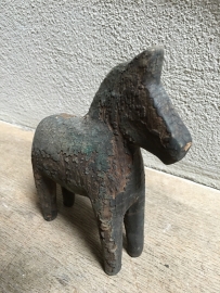 Oud houten pony paard ornament grijs grijze vergrijsd patine patina horse paardje decoratie landelijk