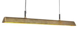 Frezoli Stretto LED prachtige lange smalle hanglamp 122 cm aluminium messing