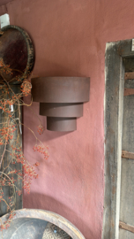 Wandlamp Rohan Hoffz bruin metalen wandlampje landelijk stoer vintage industrieel roestbruin