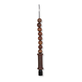 Hanglamp houten beads bruin bruine bollen ballen ketting lamp