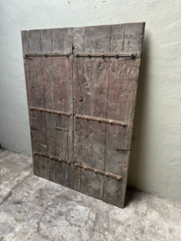 Prachtige grote oude houten deur poort wandpaneel wanddecoratie landelijk stoer 170 x 110 cm