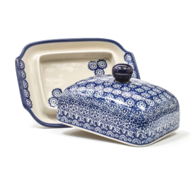 Bunzlau Castle Butter Dish with plate - Lace - boter boterkuip boterbord botervloot