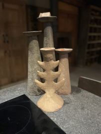Metalen kandelaar totem terra bruin theelichthouder pomax