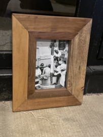 Oude houten Fotolijst fotolijstje A6 sloophout landelijk vintage oud hout