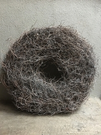 Grote grey wash krans 40 cm vergrijsd landelijk root thin