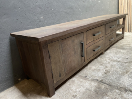 Stoer lang railway houten Tv meubel kast 210 cm dressoir landelijk industrieel sideboard Sidetable