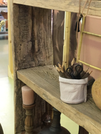 Grote stoere oud houten kast schap 120 x 86 cm rek stoer robuust boekenkast keukenkast landelijk industrieel