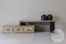 Stoer railway houten tv-meubel dressoir grof ruw hout audiomeubel sidetable televisiekast kast wandmeubel landelijk industrieel