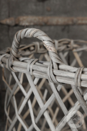 Set van 2 manden vergrijsd riet rotan rieten baskets rattan landelijk stoer mand korf