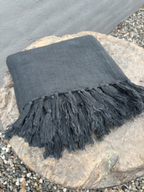 Prachtige plaid 180 x 120 cm Antreciet grijs warme tinten kleed deken