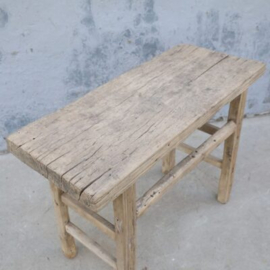 Oude vergrijsd houten sidetable wandtafel landelijk stoer L96 x 40 x H69 cm