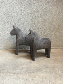 Oud houten pony paard ornament grijs grijze vergrijsd patine patina horse paardje decoratie landelijk
