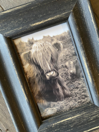 mooie fotolijst staand met foto inbegrepen in lijst stoer zwart landelijk foto 13 x 8 cm