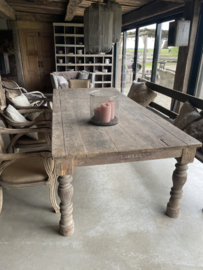 Grote orginele oude “ antieke” vergrijsd houten eettafel tafel 275 cm landelijk stoer sober