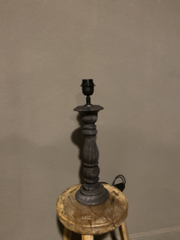 Stoere grijs  houten balusterlamp tafellamp lamp 35 cm tafellamp landelijk stoer robuust