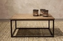 Mooie licht vergrijsd houten salontafel tafel bijzettafel 40 x 85 x 40 cm metalen frame industrieel landelijk vintage