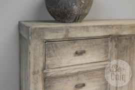 Prachtig oud vergrijsd houten dressoir sidetable sideboard 180 cm kast landelijk stoer ladekast televisie