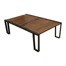 Industriele salontafel metalen onderstel houten blad landelijk vintage lounge industrieel 134 X 80 X 42 cm