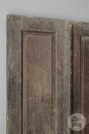 Antieke Javaanse houten deur luik luiken wandpaneel wanddecoratie paneel 165 x 87 cm landelijk vergrijsd sober vintage