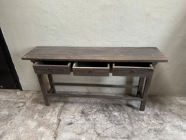 Vergrijsd houten Sidetable 170 cm wandmeubel met lades dressoir ladekast landelijk stoer