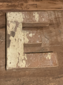 Sloophouten Houten letter E letters hout landelijk stoer vintage kleur naturel industrieel