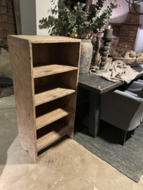 Stoer origineel oud houten schap rek kast landelijk 120 x 54 x 32 cm