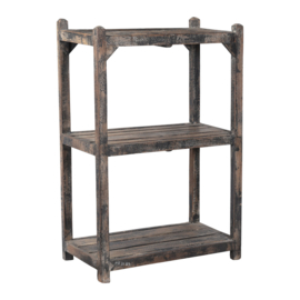 Groot oud grijs vergrijsd houten schap rek keukenrek kast planken Schoenenrek 115 x 80 x 40 cm landelijk industrieel sleets  vintage schap boeren bakkersrek broodrek  boerenkeuken winkelkast keukenkast