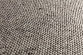 Groot vlakgewoven 100 % vervilt wol vloerkleed kleed carpet karpet middle grey 240 x 170 cm