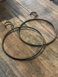 Stevige metalen ring hanger plaidhanger plaidrek dekenrek industrieel landelijk vintage Handdoekring