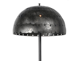 Metalen vloerlamp staande lamp 160 x 50 cm industrieel vintage landelijk zwart grijs stoer korf