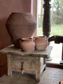 Prachtige grote terra kleur vaas pot kruik boho vintage Oosters