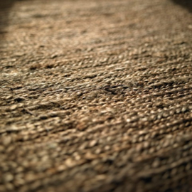 Groot vlakgewoven 100 % hennep vloerkleed kleed carpet karpet brown 240 x 170 cm