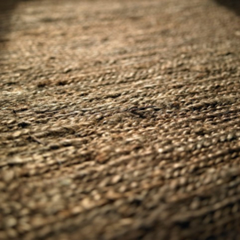 Groot vlakgewoven 100 % hennep vloerkleed kleed Loook carpet karpet brown 140 x 200 cm
