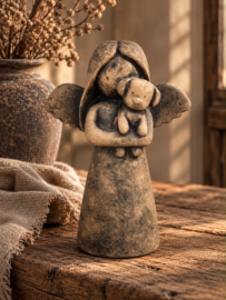 Brynxz angel en dog engeltje met hond hondje majestic brown kerst beschermengeltje D13 x H18 cm