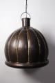 Stoere industriele hanglamp lamp korf M medium middelmaat middel stallamp bruin pompkin pompoen model korflamp fabriekslamp industrieel metaal metalen landelijk zink staal metaal