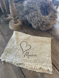 Shabby doek doekje met  Mama leuk kadotip Moederdag kado 50 x 30 cm cadeau