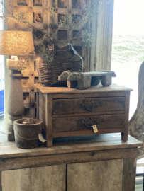 Oud houten ladekastje ladenkastje kastje vintage landelijk industrieel opstapje opzet stoer 35 x 60 x 36 cm