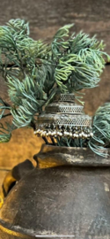 Prachtige metalen kerstbal kersthanger Loulou vierkant landelijk kerstboomhanger