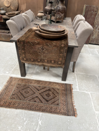Prachtig Hoffz kelim berber kleed kleedje wandkleed vintage bruin terra beige 120 x 64 cm