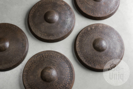 Gave ronde metalen gong 54 cm wanddecoratie wandpaneel landelijk stoer industrieel vintage