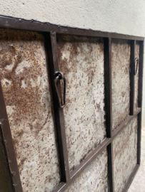 Groot Metalen wandpaneel wanddecoratie lijst urban vintage landelijk stoer industrieel grijs bruin 96 x 96 cm