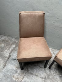 Urban Sofa Olav eetkamer fauteuil bruine faux leren stoelen