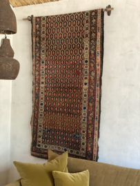Prachtige oude loper tapijt wandkleed hoffz vloerkleed 260 x 95 cm vintage
