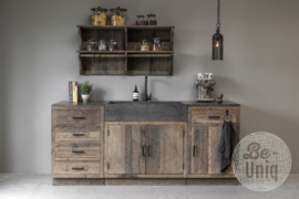 K007 Smalle 1-deurs 1-lade kast 95 x 60 x 60 cm | outdoor keukenelement incl. blad buitenkeuken truckwood Railway houten keukenkastjes keukenkastje buitenkeuken landelijk stoer industrieel SEP