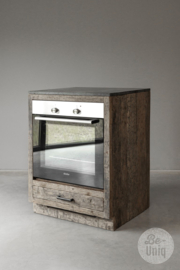 K014 Truckwood railway houten keukenelement keuken H95 x 68 x60 cm buitenkeuken voor oven inclusief granieten hardstenen blad landelijk stoer SEP