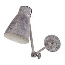 Stoere lichtgrijze grijze metalen wandlamp wandlampje betonlook 40 x 14 x 30 cm landelijk stoer industrieel sober