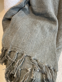 Grove plaid deken 200 x 150 cm doek landelijk shabby green groen army khaki legergroen olijf olive