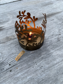 BLOOM theelicht metaal mat goud gold mistletoe Olive olijf Kandelaar