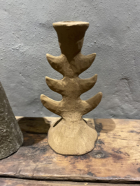 Metalen kandelaar totem terra bruin theelichthouder pomax