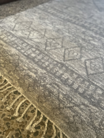 Prachtig grijs beige wollen kelim carpet tapijt HOFFZ 250 x 150 cm 100% wol